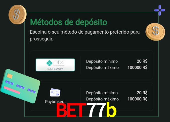 O cassino bet77b oferece uma grande variedade de métodos de pagamento